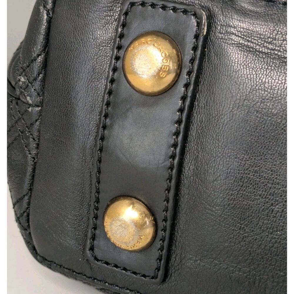 Vintage Marc Jacobs Italy Calfskin Leather Quilted Ursula Tote Shoulder Bag Y2K - Picture 12 of 16